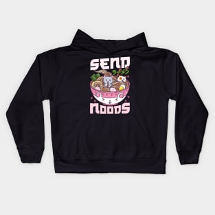 Send Noods - Japanese Neko Ramen Cat T-Shirt Kids Hoodie